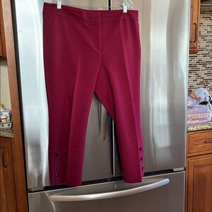 Ann Taylor Petite Burgundy Trousers Ankle Length